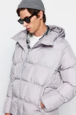 Trendyol Light Grey Oversize Water and Wind Resistant Puffer Winter Jacket