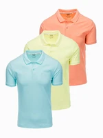 Ombre Set of men's pique knit polo shirts 3-pack