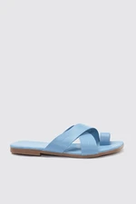 Trendyol Blue Cross-Band Women's Slippers