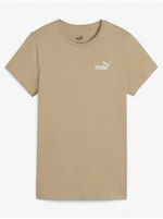 Béžové dámske tričko Puma ESS+ Embroidery Tee