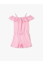 Koton Pink Striped Girl's Overalls