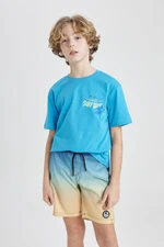 DEFACTO Boys' Crew Neck Printed Short Sleeve T-Shirt