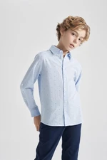 DEFACTO Boy's Polo Collar Poplin Long Sleeve Shirt