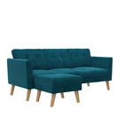 Niebieska aksamitna sofa 82 cm Gloria – CosmoLiving by Cosmopolitan