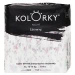 KOLORKY Night jednorožce XL 12-16 kg nočné jednorazové eko plienky 17 ks