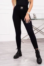 Black ribbed leggings with high waist