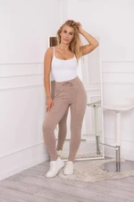 Sweatpants with tie at waist beige