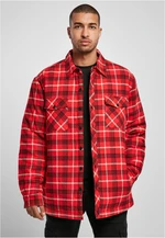 Plaid quilted shirt jacket red/black