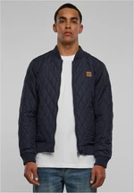 Diamond Quilt Nylon Jacket Navy