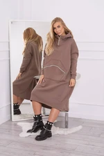 Insulated mocha hooded dress