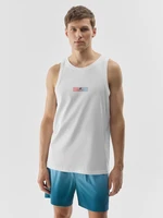 Pánský tank top regular s potiskem - bílý