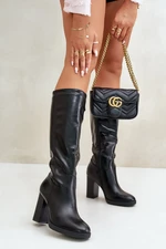 Heeled boots Eko leather below the knee black Riamaya