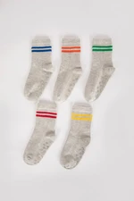 DEFACTO Baby Boy Non-Slip Sole 5-Pack Cotton Long Socks