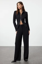 Trendyol Black Wide Leg High Waist Woven Trousers