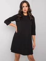 RUE PARIS Black dress with lace insert