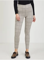 Beige ladies shortened checked trousers ORSAY - Ladies