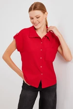 Bigdart 20256 Cuffed Double Short Sleeve Shirt - Red