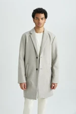 DEFACTO Relax Fit Jacket Collar Buttoned Pocket Long Cashmere Coat