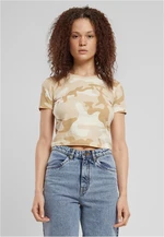 Women's short T-shirt Cropped Camo light/camouflage