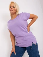 Light purple cotton blouse larger size