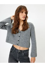 Koton Knitted Cardigan V-Neck Buttoned Long Sleeve