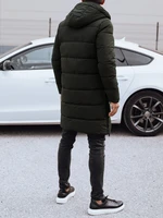 Men's long winter jacket with hood quilted green Dstreet