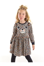 Denokids Leopard Patterned Gray Girl's Dress