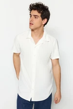 Trendyol White Regular Fit Open Collar Summer Shirt