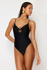 Trendyol Black Balconette Tied Regular Swimsuit