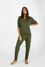 Women's Paramo set, short sleeves, long legs - khaki