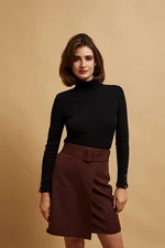 Ribbed turtleneck blouse