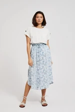 Women's midi skirt with flowers MOODO - blue