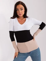 Women's black-beige sweater