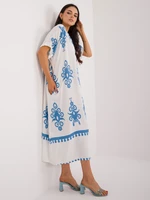 Blue and white oversize dress with print