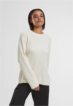 Women's ribbed knitted sweater cream