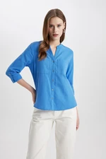 DEFACTO Regular Fit Long Sleeve Linen Look Shirt