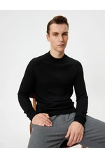 Koton Slim Fit Sweater Knitwear High Neck Raglan Sleeve Textured