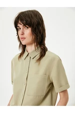 Koton Shirt Pocket Short Sleeve Modal Blended