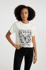 DEFACTO Regular Fit Crew Neck Printed Short Sleeve T-Shirt