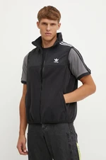 Vesta adidas Originals Fleece Vest pánska, čierna farba, prechodná, IZ4799