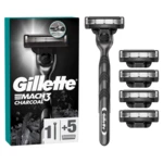 GILLETTE Mach3 Charcoal Holicí strojek pro muže + 5 Holicích hlavic