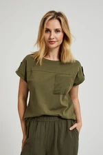 Women's T-shirt with pocket MOODO - olive