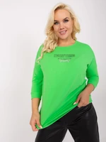 Light Green Casual Plus Size Women's Blouse