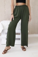 Wide khaki trousers