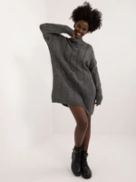 Dark gray women's knitted dress