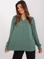 Blouse with khaki viscose shirt SUBLEVEL