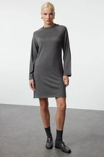 Trendyol Anthracite Mini Knit Basic Cotton Dress