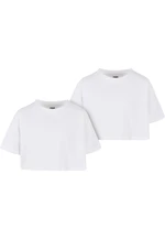 Girls' Short Kimono Tee - 2 Pack White+White