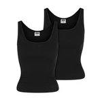 Women's Organic Basic Tank Top 2 Pack - Black + Black