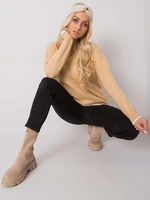 Beige sweater with V-neck from the brand Girona RUE PARIS